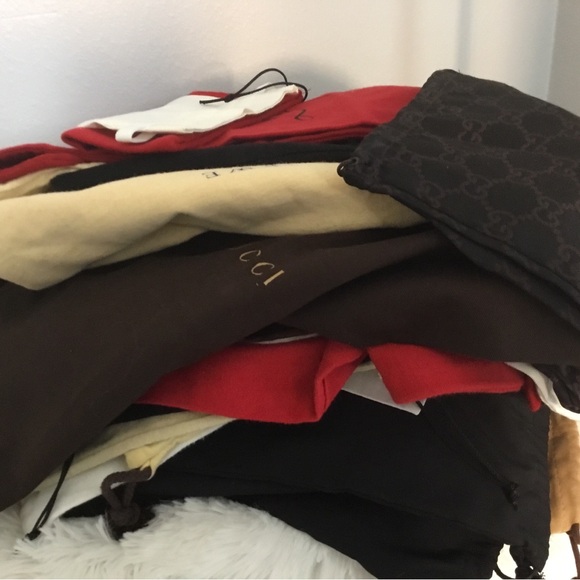 Gucci Accessories - Gucci Assorted Logo Dust Bags in Brown, Red, Cream, Black